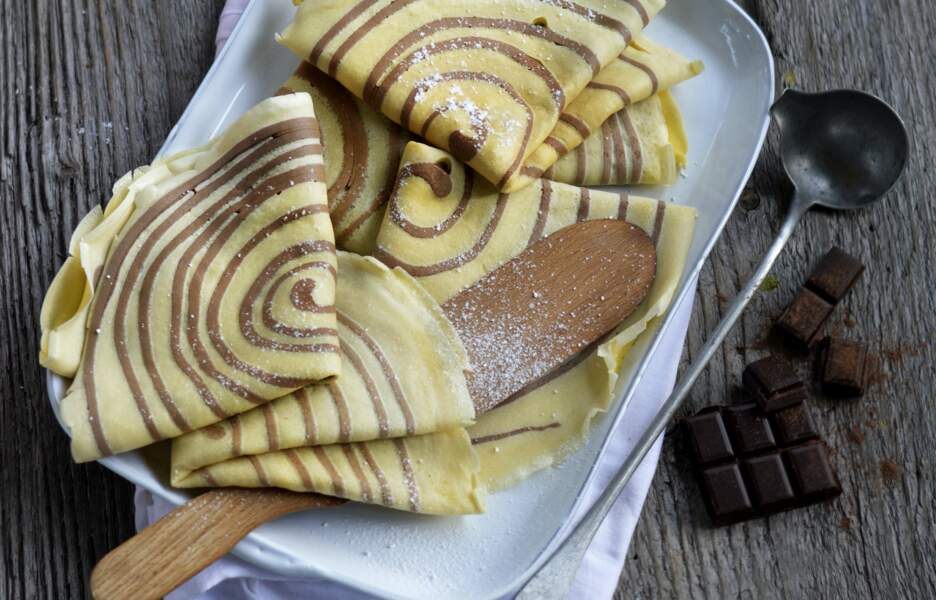 Crêpes spirales à la vanille et au chocolat