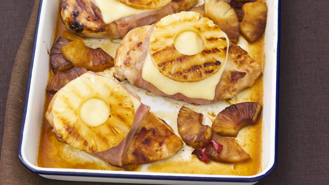 Poulet jambon-fromage-ananas