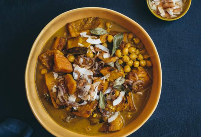 Curry de légumes au lait de coco et butternut