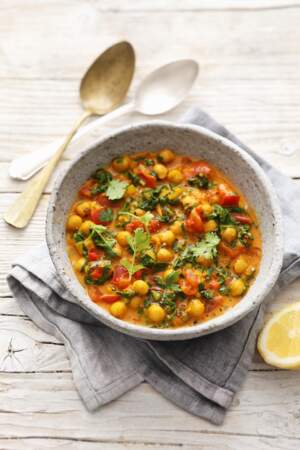 Curry de légumes aux épinards