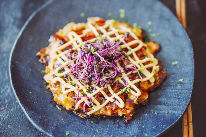 okonomiyaki (crêpe japonaise au chou)