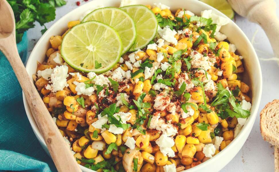 Mardi : Salade mexicaine au maïs, feta et citron vert	