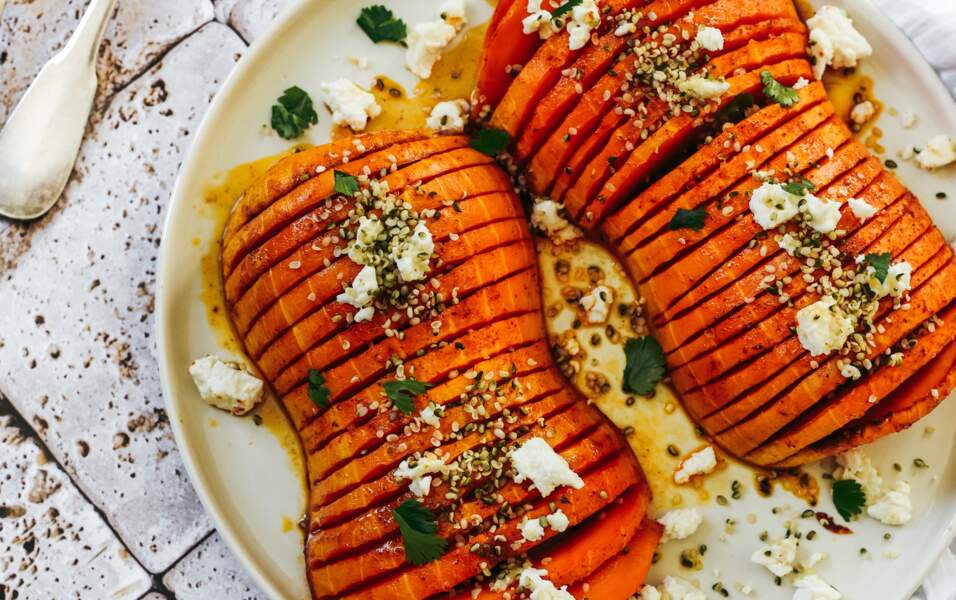 Courge butternut hasselback 