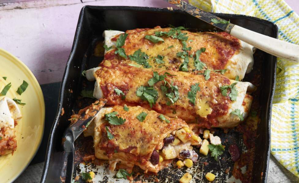 Enchiladas tex-mex au poulet et maïs