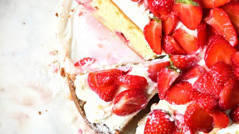 Cake au mascarpone et fraises 