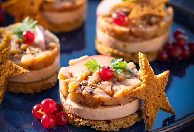 Mini-tatins de foie gras 