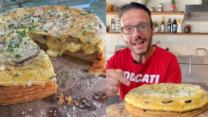Simone Zanoni : son incroyable recette d’omelette feuilletée aux cèpes