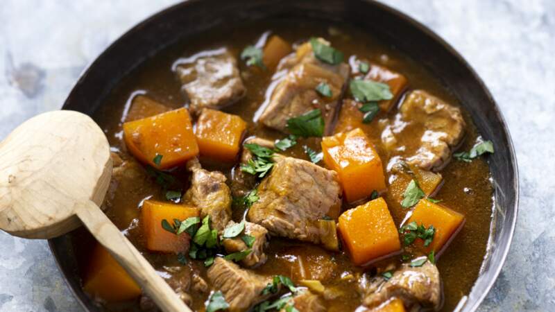 Porc au curry et courge butternut
