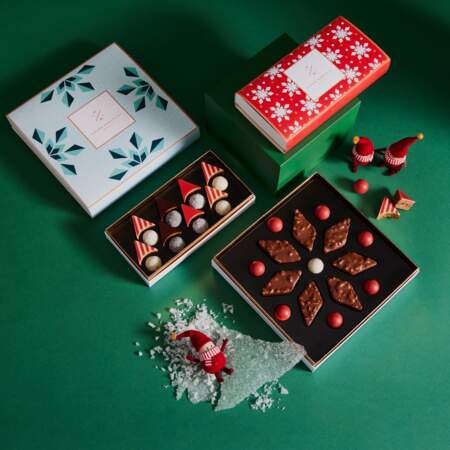 Coffret Cadeau Noël Boules Coco Guimauve enrobés Chocolat Noir ou Lait