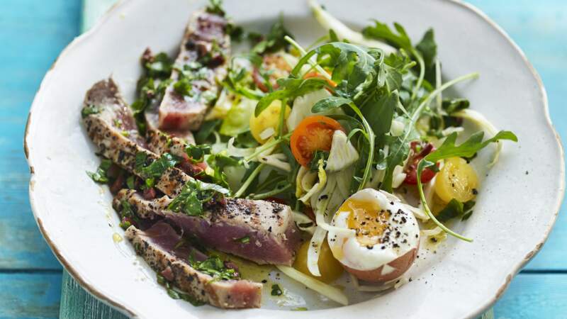 Salade niçoise au thon snacké