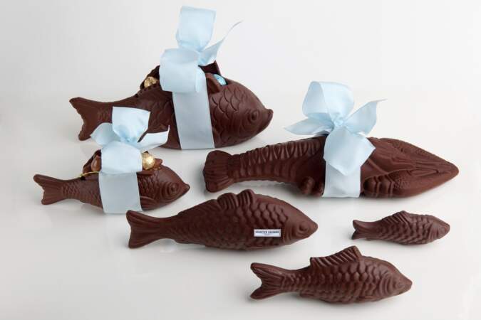 D’élégants poissons en chocolat