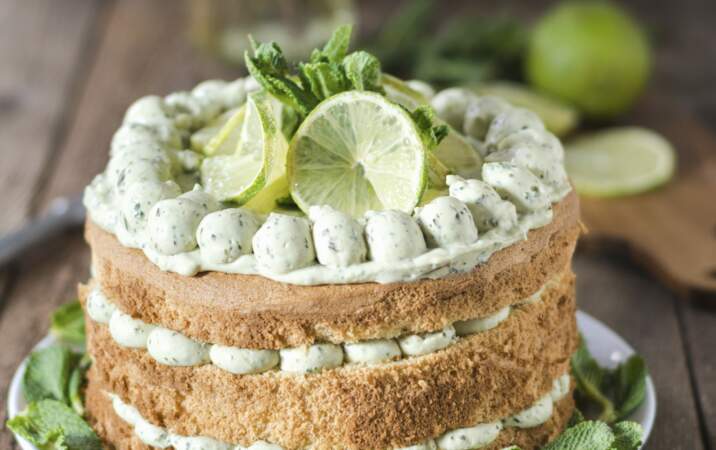 Gâteau au citron vert et basilic