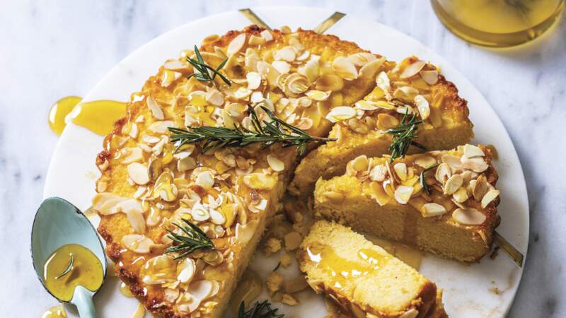 Gâteau de polenta au miel et amandes