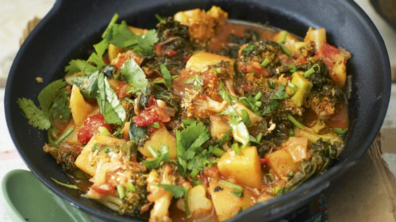 Curry au chou kale et au brocoli