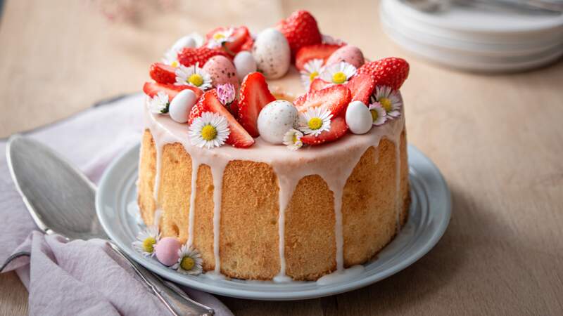 Chiffon cake aux fraises de Pâques