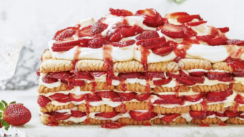 Gâteau frigo à la fraise (sans cuisson)