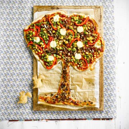 Pizza en forme d'arbre pour les enfants