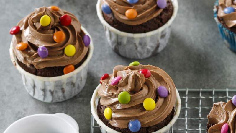 Cupcakes chocolat et Smarties